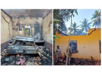 ಮನೆ ಬೆಂಕಿಗಾಹುತಿ : ಅಪಾರ ನಾಶ ನಷ್ಟ..!!