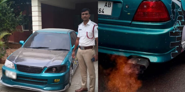 ಕಾರಿನ ಸೈಲೆನ್ಸರ್ ಮಾಡಿಫೈ ಮಾಡಿಸಿದ್ದ ವಿದ್ಯಾರ್ಥಿಗೆ 1.11 ಲಕ್ಷ ರೂ. ದಂಡದ ಬರೆ..!!