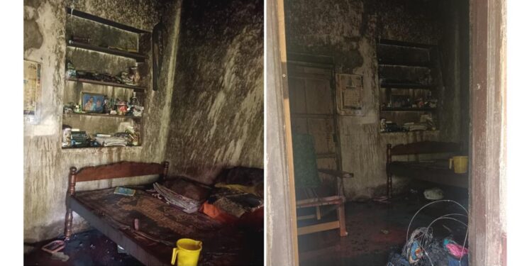 ವೀರಕಂಬ ಗ್ರಾಮದಲ್ಲಿ ಅಗ್ನಿ ಅವಘಡ – ಮನೆ ಸಂಪೂರ್ಣ ಭಸ್ಮ..!!!