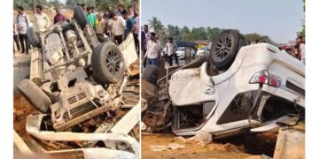 ಕುಂದಾಪುರ : ಚಾಲಕನ ನಿಯಂತ್ರಣ ತಪ್ಪಿ ಕಾರು ಪಲ್ಟಿ..!!