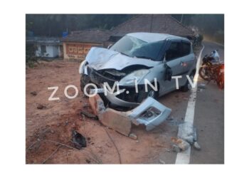 ವಿಟ್ಲ: ವಿದ್ಯುತ್ ಕಂಬಕ್ಕೆ ಕಾರು ಡಿಕ್ಕಿ..!!