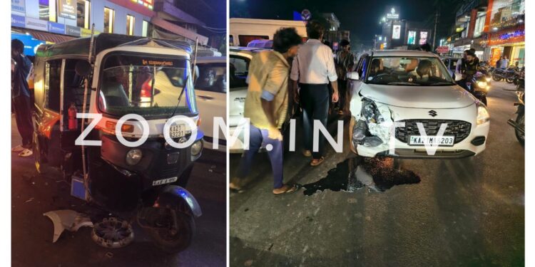 ಪುತ್ತೂರು: ಕಾರು ಮತ್ತು ರಿಕ್ಷಾ ನಡುವೆ ಡಿಕ್ಕಿ..!!