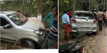 ಸುಳ್ಯ ಬಳಿ ಕಾರು ವಿದ್ಯುತ್ ಕಂಬಕ್ಕೆ ಡಿಕ್ಕಿ : ಪ್ರಯಾಣಿಕರು ಅಪಾಯದಿಂದ ಪಾರು..!!