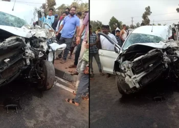 ನಿಂತಿದ್ದ ಕಂಟೈನರ್‌ಗೆ ಕಾರು ಢಿಕ್ಕಿ- ತಾಯಿ, ಮಗಳು ಸಾವು; ನಾಲ್ವರಿಗೆ ಗಂಭೀರ ಗಾಯ…!!