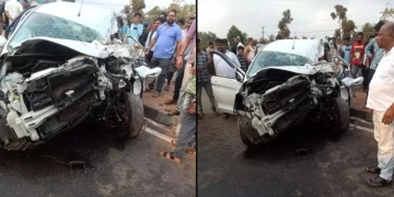 ನಿಂತಿದ್ದ ಕಂಟೈನರ್‌ಗೆ ಕಾರು ಢಿಕ್ಕಿ- ತಾಯಿ, ಮಗಳು ಸಾವು; ನಾಲ್ವರಿಗೆ ಗಂಭೀರ ಗಾಯ…!!