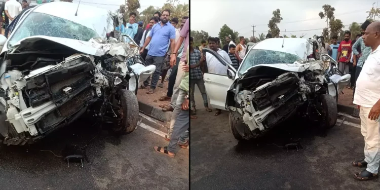 ನಿಂತಿದ್ದ ಕಂಟೈನರ್‌ಗೆ ಕಾರು ಢಿಕ್ಕಿ- ತಾಯಿ, ಮಗಳು ಸಾವು; ನಾಲ್ವರಿಗೆ ಗಂಭೀರ ಗಾಯ…!!