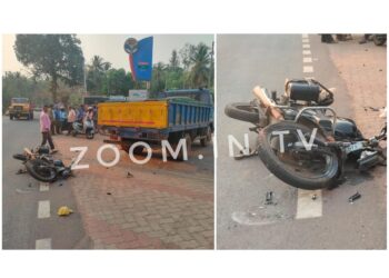 ವಿಟ್ಲ: ಲಾರಿ ಮತ್ತು ಬೈಕ್ ನಡುವೆ ಡಿಕ್ಕಿ: ಓರ್ವ ಗಂಭೀರ..!!