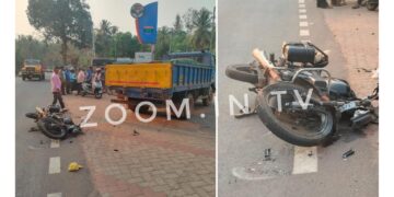 ವಿಟ್ಲ: ಲಾರಿ ಮತ್ತು ಬೈಕ್ ನಡುವೆ ಡಿಕ್ಕಿ: ಓರ್ವ ಗಂಭೀರ..!!