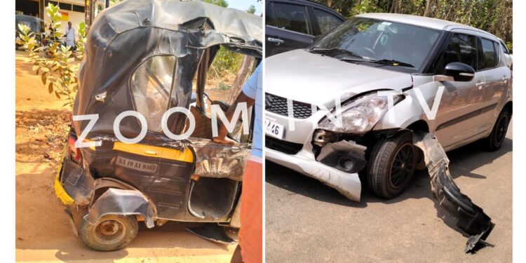 ವಿಟ್ಲ: ಕಾರು ಮತ್ತು ಆಟೋ ನಡುವೆ ಡಿಕ್ಕಿ..!!!