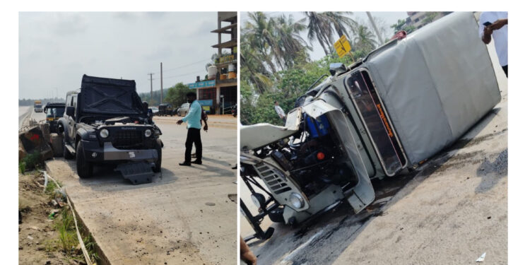 ಉಪ್ಪಿನಂಗಡಿ: ಜೀಪ್ ಮತ್ತು ಥಾರ್ ನಡುವೆ ಡಿಕ್ಕಿ..!!