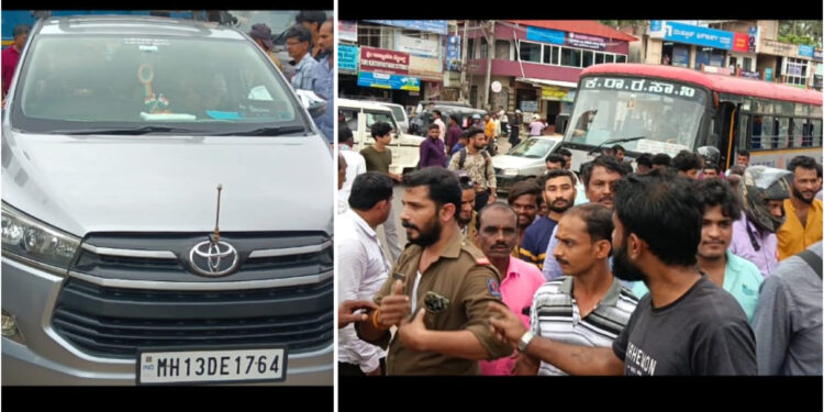 ಬಸ್ ನಿಲ್ದಾಣದಲ್ಲಿ ಜಟಾಪಟಿ : ಮಹಾರಾಷ್ಟ್ರ ಮೂಲದ ಚಾಲಕನಿಂದ ಕೆಎಸ್ಆರ್ಟಿಸಿ ಚಾಲಕನ ಮೇಲೆ ಹಲ್ಲೆ..!!
