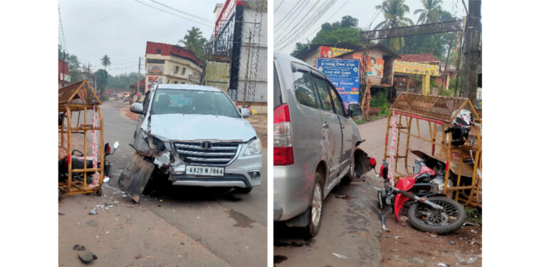 ಪುತ್ತೂರು : ಇನ್ನೋವಾ ಕಾರು – ಬೈಕ್ ನಡುವೆ ಅಪಘಾತ..!!