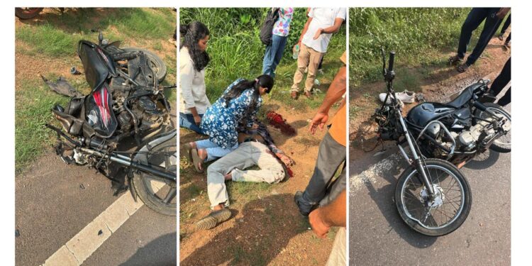 ಬೈಕ್ ಗಳ ನಡುವೆ ಅಪಘಾತ: ಓರ್ವ ಮೃತ್ಯು: ಇಬ್ಬರು ಗಂಭೀರ..!!