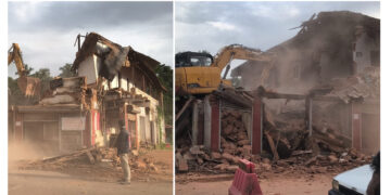 ಪುತ್ತೂರು: ಮಹಿಳಾ ಠಾಣಾ ಮುಂಭಾಗದಲ್ಲಿ ಅಪಾಯಕಾರಿ ಸ್ಥಿತಿಯಲ್ಲಿದ್ದ ಕಟ್ಟಡ ತೆರವು…!!!