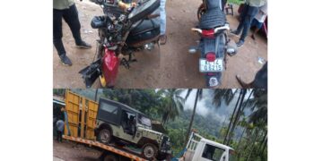 ಟೋವಿಂಗ್ ವಾಹನ-ಬೈಕ್ ಡಿಕ್ಕಿ: ಸವಾರನಿಗೆ ಗಂಭೀರ ಗಾಯ..!!