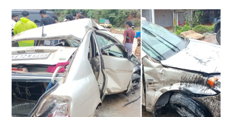 ಗಡಿಯಾರ: ಕಾರು ಪಲ್ಟಿ : ಹಾಸನ  ಮೂಲದ ಚಾಲಕ ಮೃತ್ಯು : ಮೂವರಿಗೆ ಗಾಯ..!