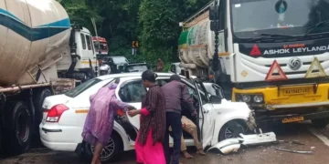 ಗುಂಡ್ಯ ಸಮೀಪ ಕಾರು–ಟ್ಯಾಂಕರ್ ಮುಖಾಮುಖಿ ಡಿಕ್ಕಿ: ಐವರಿಗೆ ಗಾಯ..!!