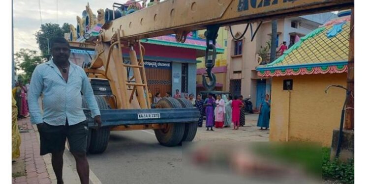 ಶಿವಮೊಗ್ಗದಲ್ಲಿ ಕ್ರೇನ್ ಅವಘಡ: ಪಿಲಿಗೂಡು ನಿವಾಸಿ ಮೃತ್ಯು..!!!