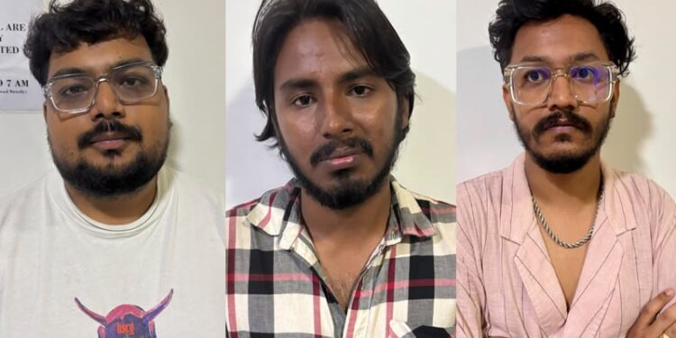 ರೇವ್‌ಪಾರ್ಟಿ – ಮೂವರು ಅರೆಸ್ಟ್‌, ಮಹಿಳೆಯರ ರಕ್ಷಣೆ..!!