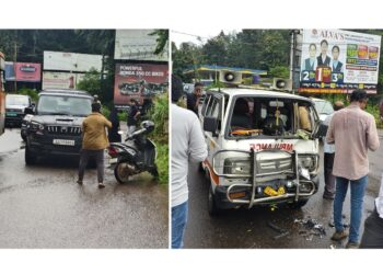 ಪುತ್ತೂರು : ಆಂಬ್ಯುಲೆನ್ಸ್ ಮತ್ತು ಕಾರಿನ ನಡುವೆ ಡಿಕ್ಕಿ..!!
