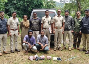 ಕಾಡುಪ್ರಾಣಿ ಬೇಟೆ ಪ್ರಕರಣ ಭೇದಿಸಿದ ಅರಣ್ಯ ಇಲಾಖೆ: ಮಾಂಸ, ಕೋವಿ, ಕಾರು ವಶ.!