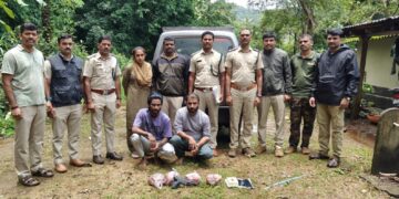 ಕಾಡುಪ್ರಾಣಿ ಬೇಟೆ ಪ್ರಕರಣ ಭೇದಿಸಿದ ಅರಣ್ಯ ಇಲಾಖೆ: ಮಾಂಸ, ಕೋವಿ, ಕಾರು ವಶ.!