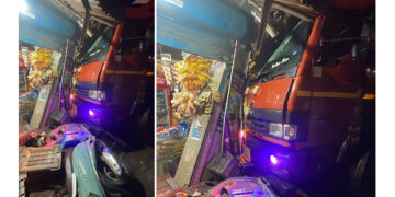 ಪುತ್ತೂರು: ಚಾಲಕನ ನಿಯಂತ್ರಣ ತಪ್ಪಿ ಅಂಗಡಿಗೆ ನುಗ್ಗಿದ ಲಾರಿ..!