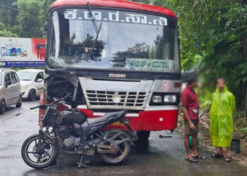 ಕೆಎಸ್ಆರ್ಟಿಸಿ ಬಸ್ – ಬೈಕ್ ಮುಖಾಮುಖಿ ಡಿಕ್ಕಿ; ಬೈಕ್ ಸವಾರ ಸಾವು