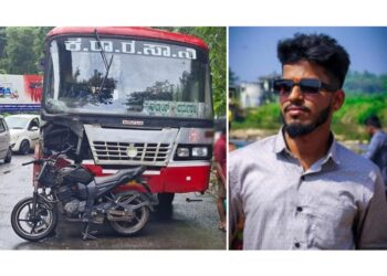 ಕೆಎಸ್‌ಆರ್‌ಟಿಸಿ ಬಸ್ – ಬೈಕ್ ಮುಖಾಮುಖಿ ಡಿಕ್ಕಿ; ಬೈಕ್ ಸವಾರ ಸಾವು