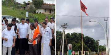 ವಿವೇಕಾನಂದ ವಿದ್ಯಾವರ್ಧಕ ಸಂಘದ ಗಣೇಶೋತ್ಸವ ಅಲಂಕಾರಕ್ಕೆ ಕೇಸರಿ ಧ್ವಜ ಹಾರಿಸುವ ಮೂಲಕ ಚಾಲನೆ..!!