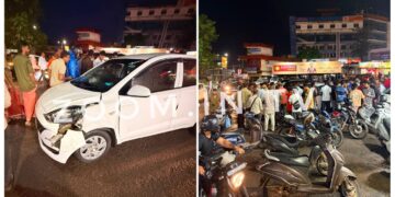 ಪುತ್ತೂರು: ನಿಲ್ಲಿಸಿದ್ದ ವಾಹನಗಳಿಗೆ ಕಾರು ಡಿಕ್ಕಿ..!!