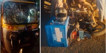 ಪುತ್ತೂರು: ರಿಕ್ಷಾ – ಬೈಕ್ ಮುಖಾಮುಖಿ ಡಿಕ್ಕಿ; ಇಬ್ಬರು ಗಂಭೀರ..!!