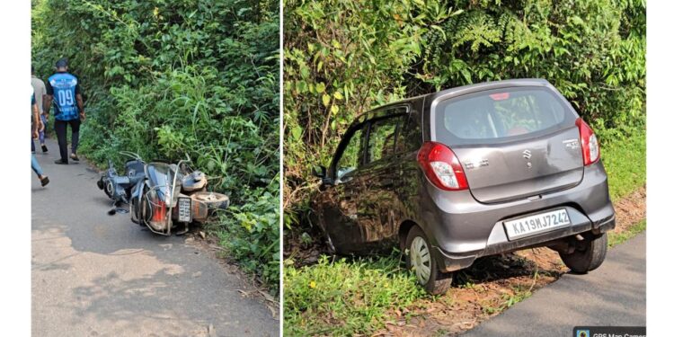 ವಿಟ್ಲ: ಕಾರು ಮತ್ತು ಆಕ್ಟಿವಾ ಮುಖಾಮುಖಿ ಡಿಕ್ಕಿ; ಸವಾರನಿಗೆ ಗಾಯ..!