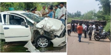 ಪುತ್ತೂರು: ಕಾರಿಗೆ ಡಿಕ್ಕಿ ಹೊಡೆದು ರಸ್ತೆಗೆ ಅಡ್ಡಲಾಗಿ ಮಗುಚಿಬಿದ್ದ ಲಾರಿ, ಸಂಚಾರ ಅಸ್ತವ್ಯಸ್ತ..!