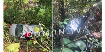 ಪುತ್ತೂರು: ಬೈಪಾಸ್ ರಸ್ತೆಯಲ್ಲಿ ಚಾಲಕನ ನಿಯಂತ್ರಣ ತಪ್ಪಿ ಗುಂಡಿಗೆ ಬಿದ್ದ ಇನ್ನೋವಾ ಕಾರ್..!!